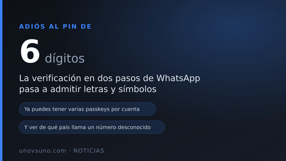 WhatsApp jubila el PIN de seis dígitos: tu segunda barrera pasa a ser una contraseña