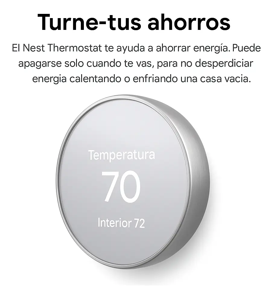 Detalle 2 de Termostato Inteligente Google Nest - Control Wifi Por App